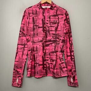 Under Armour Coldgear Size Medium Pink Camo Thermal Mock Neck 1/4 Zip Pullover